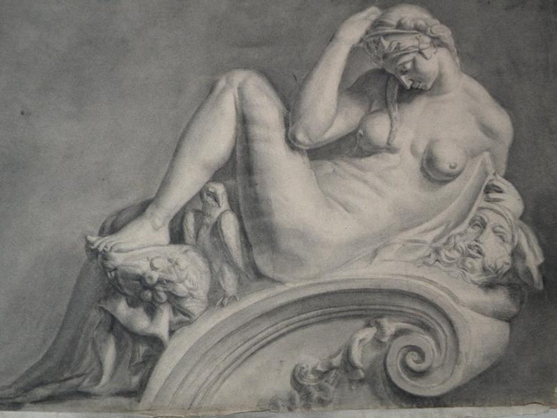 Etude inspirée de la sculpture La Nuit, du tombeau de Julien de Medicis par Michel-Ange_0