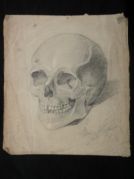 Un crâne, Marie Nicolas, 1864