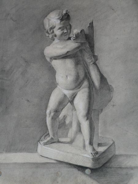 Etude de L'Enfant à l'oie, Marie Nicolas, 3e quart 19e siècle