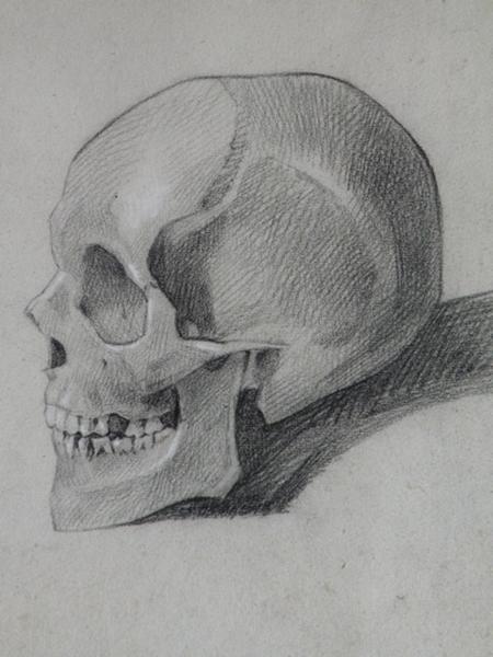 Un crâne, Marie Nicolas, 1865