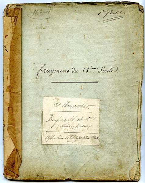 Quelques fragments d'un ouvrage présentant le tableau du 18e siècle - Dialogue entre Madame de Maintenon et Ninon de Lenclos_0