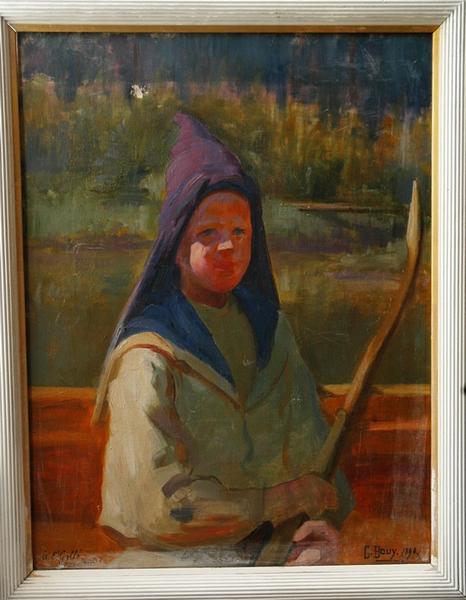 Enfant à la rame (titre factice), Gaston Bouy, 1896 achevé en