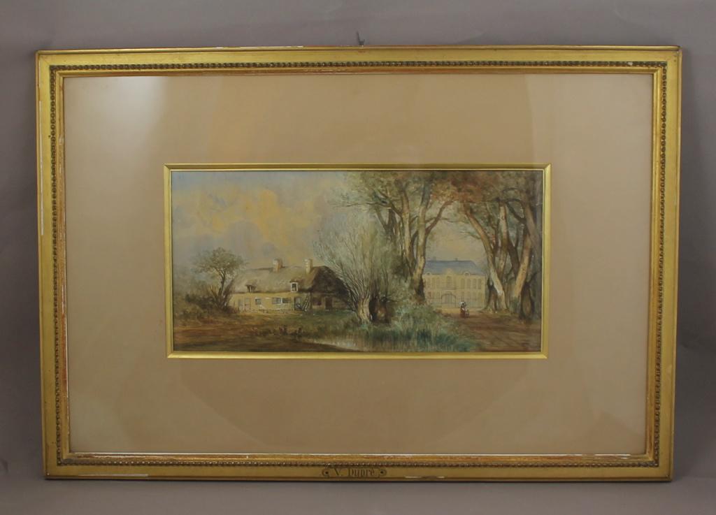 Paysage, ferme au bord d'un étang (titre factice), Léon Victor Dupre, 1866 vers