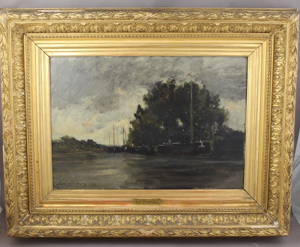Vue du port de Janville (Oise) (titre inscrit), Karl Daubigny, 1878 achevé en
