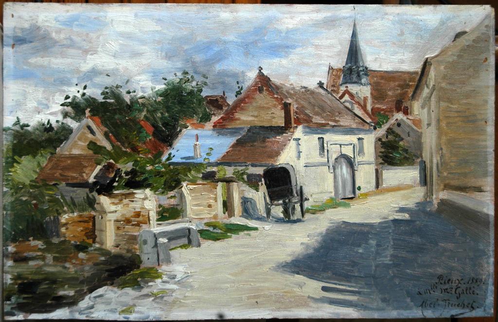 Vue d'une entrée de village, Rieux (titre factice), Abel Truchet, 1889