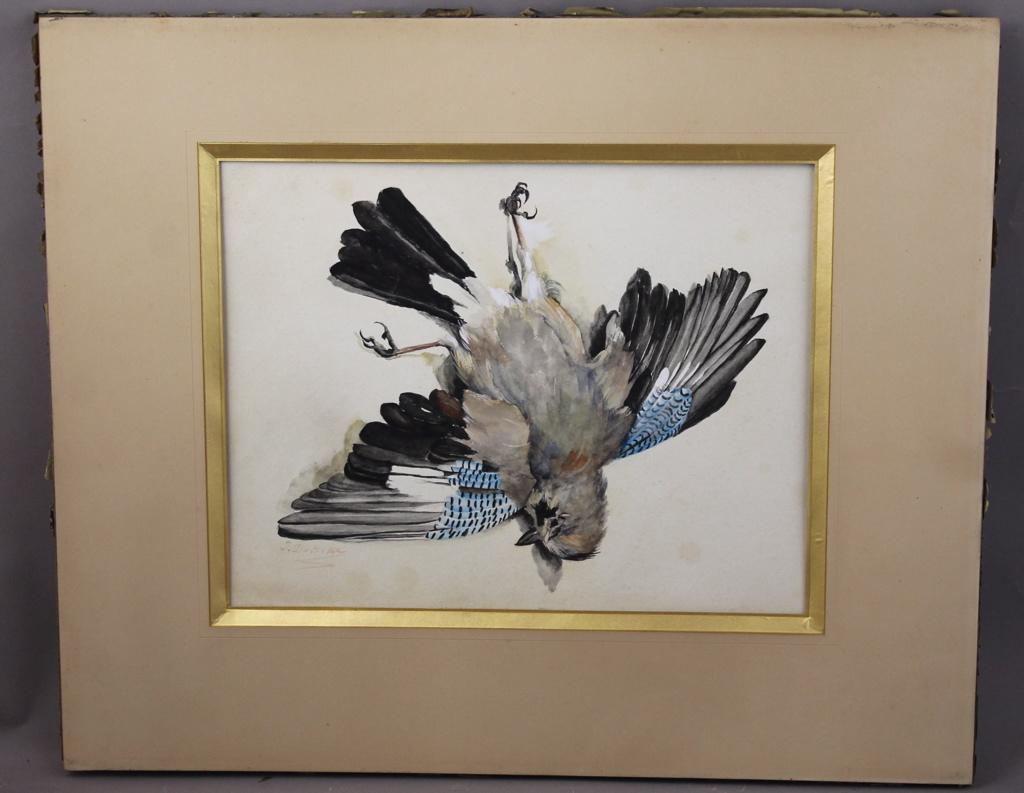Nature morte à l'oiseau (titre factice), J Dutartre, 19e siècle