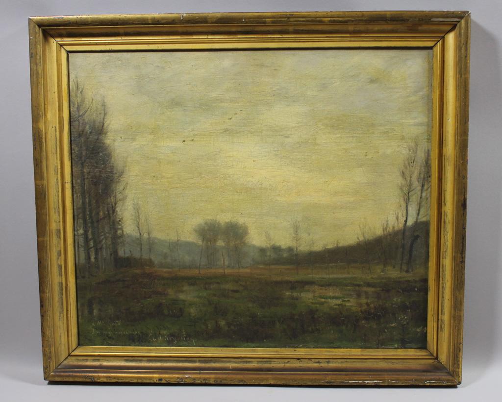 Paysage au marais (titre inscrit), Eugène d' Argence, 4e quart 19e siècle