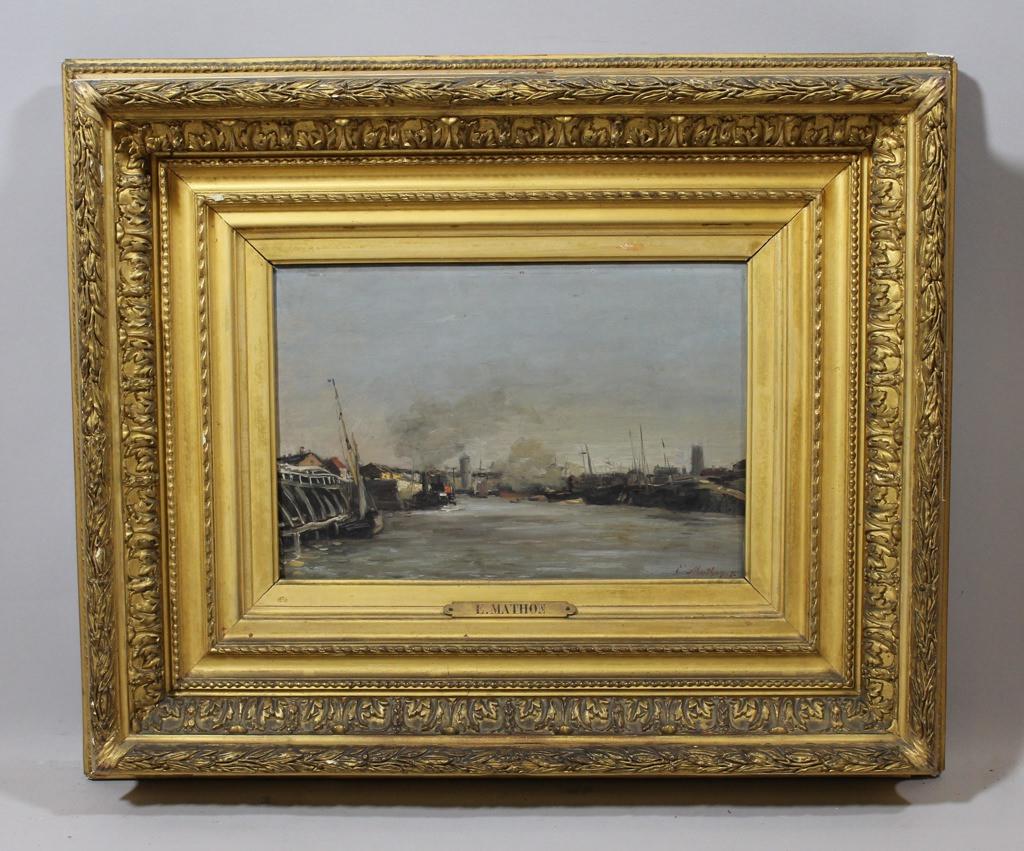 L'avant-port de Dunkerque (titre inscrit), Emile Louis Mathon, 1876 achevée en