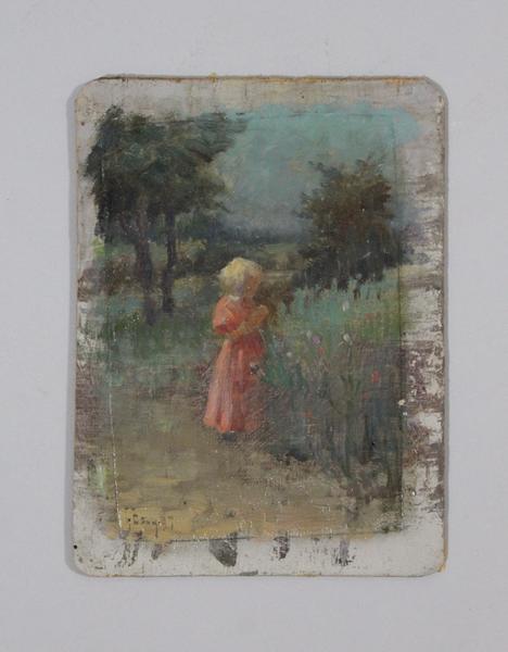 Petite fille en robe rose (titre factice), Gaston Bouy, 1897 achevée en