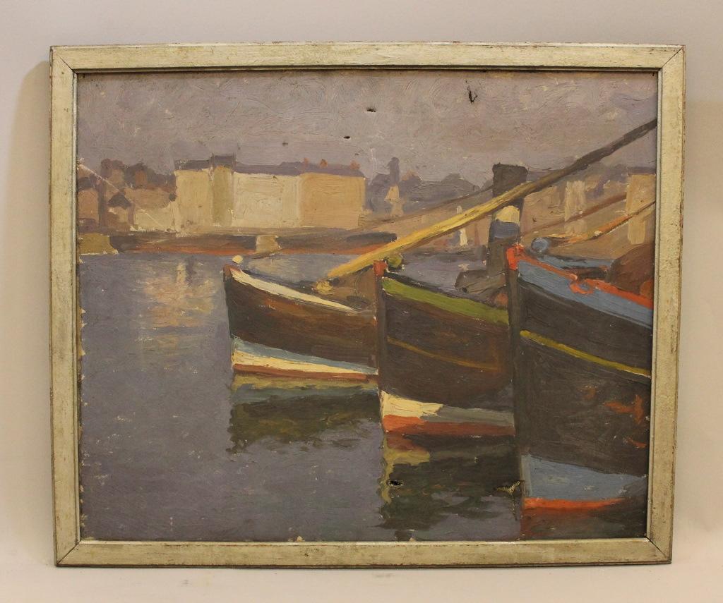Vue du port de Boulogne-sur-Mer (titre factice), Eugène Emmanuel Lemercier, 1901-1915