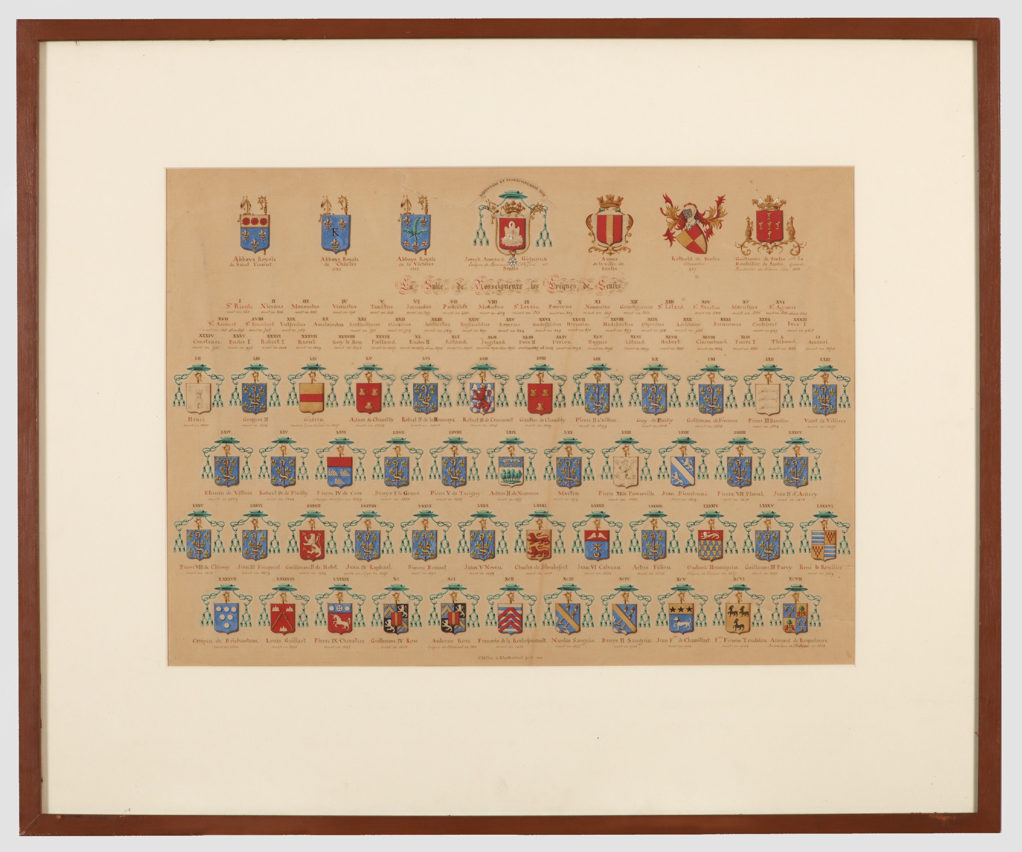 Armoiries des évêques de Senlis, la suite de Mosseigneurs (sic) les évêques_0