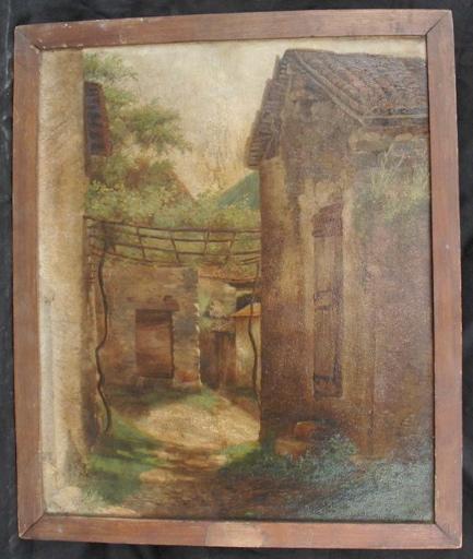 Treille entourée de bâtiments, Charles Giraud, 19e siècle