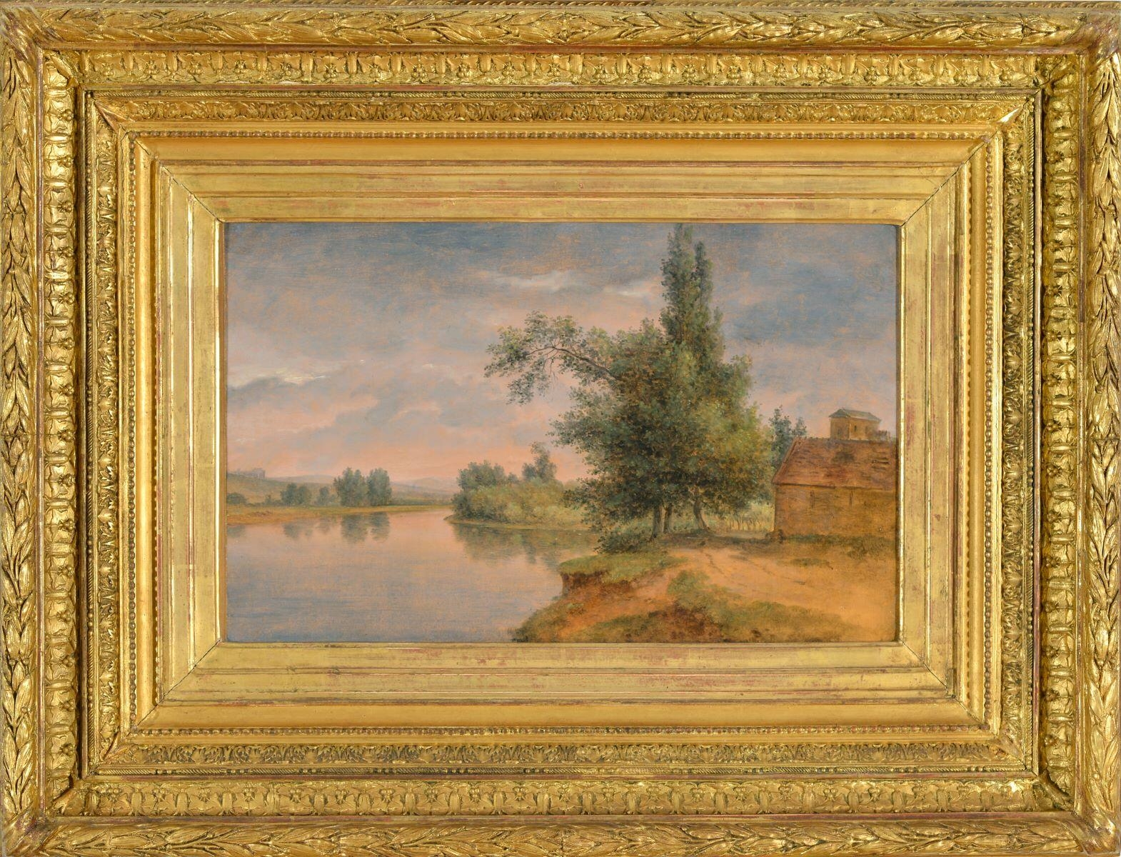 La Seine près de Mantes, coucher de soleil, Alexandre Pau De Saint-Martin