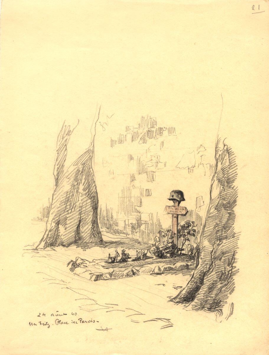 Tombe de soldat allemand, pendant la seconde guerre mondiale à Senlis_0