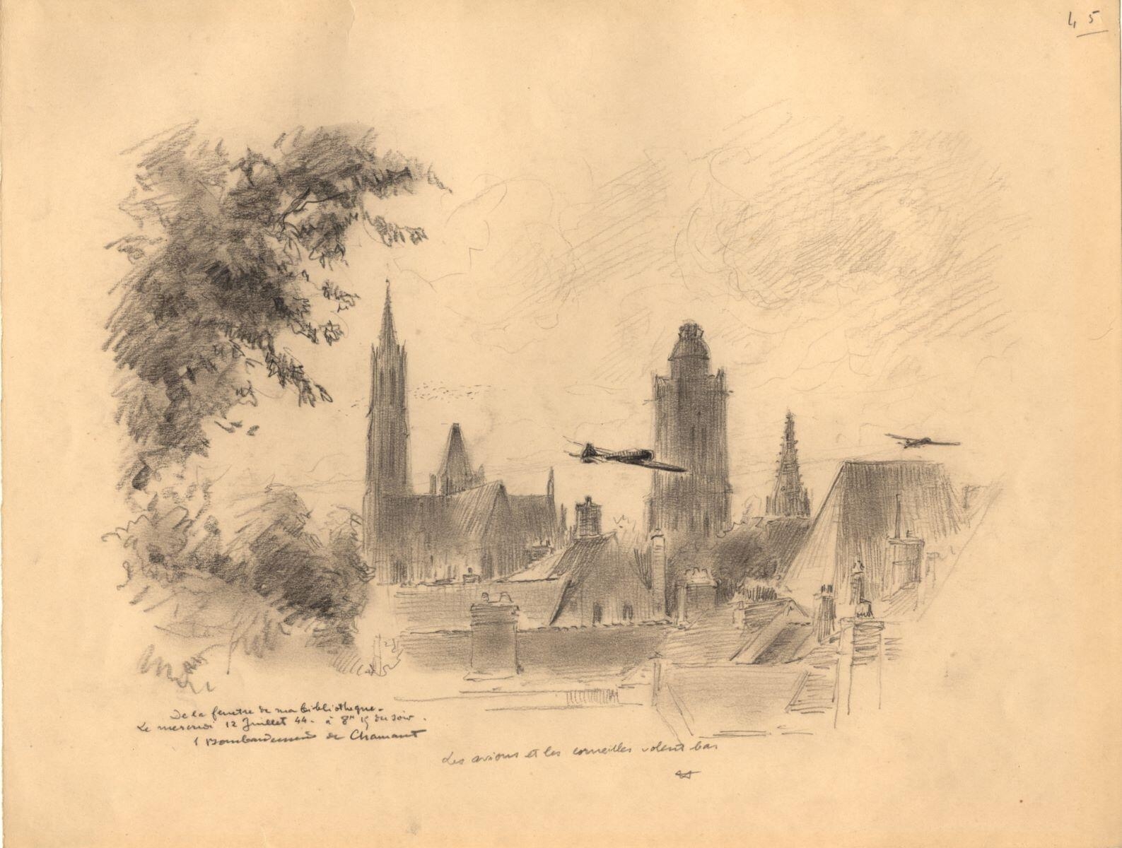 Les trois clochers de Senlis avec des avions de chasse_0