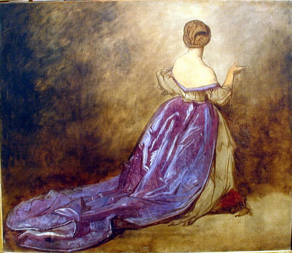 Dame d'honneur agenouillée [Stéphanie de Bade] — Thomas Couture