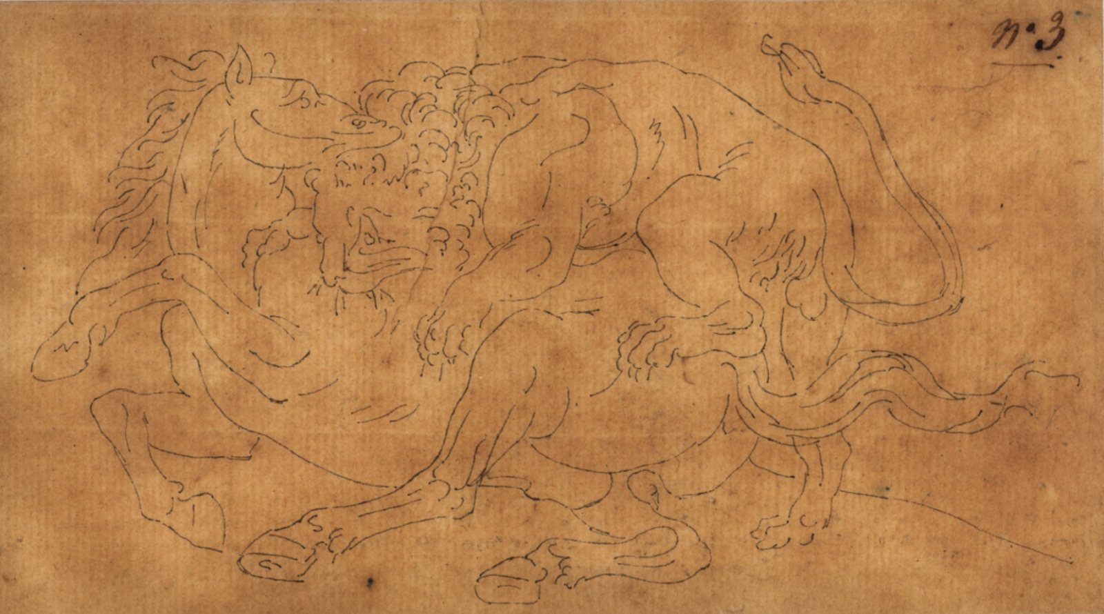 Lion attaquant un cheval, Félix Boisselier, 1795-1805