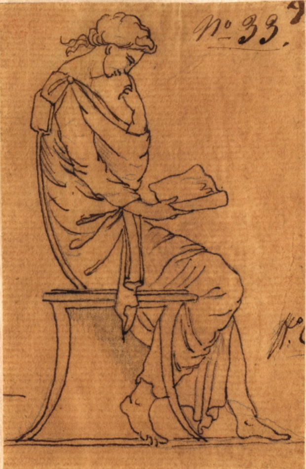 Femme assise lisant, Félix Boisselier, 1795-1805