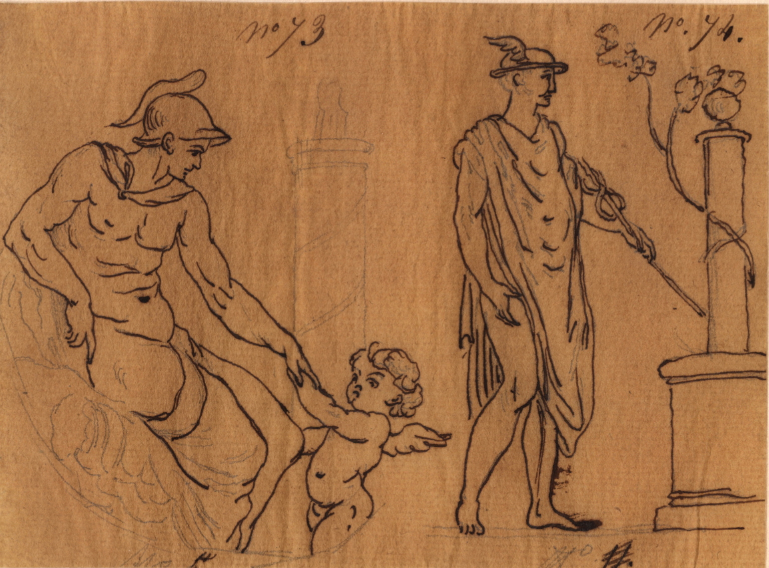 Mars et Amour ; Mercure, Félix Boisselier, 1795-1805