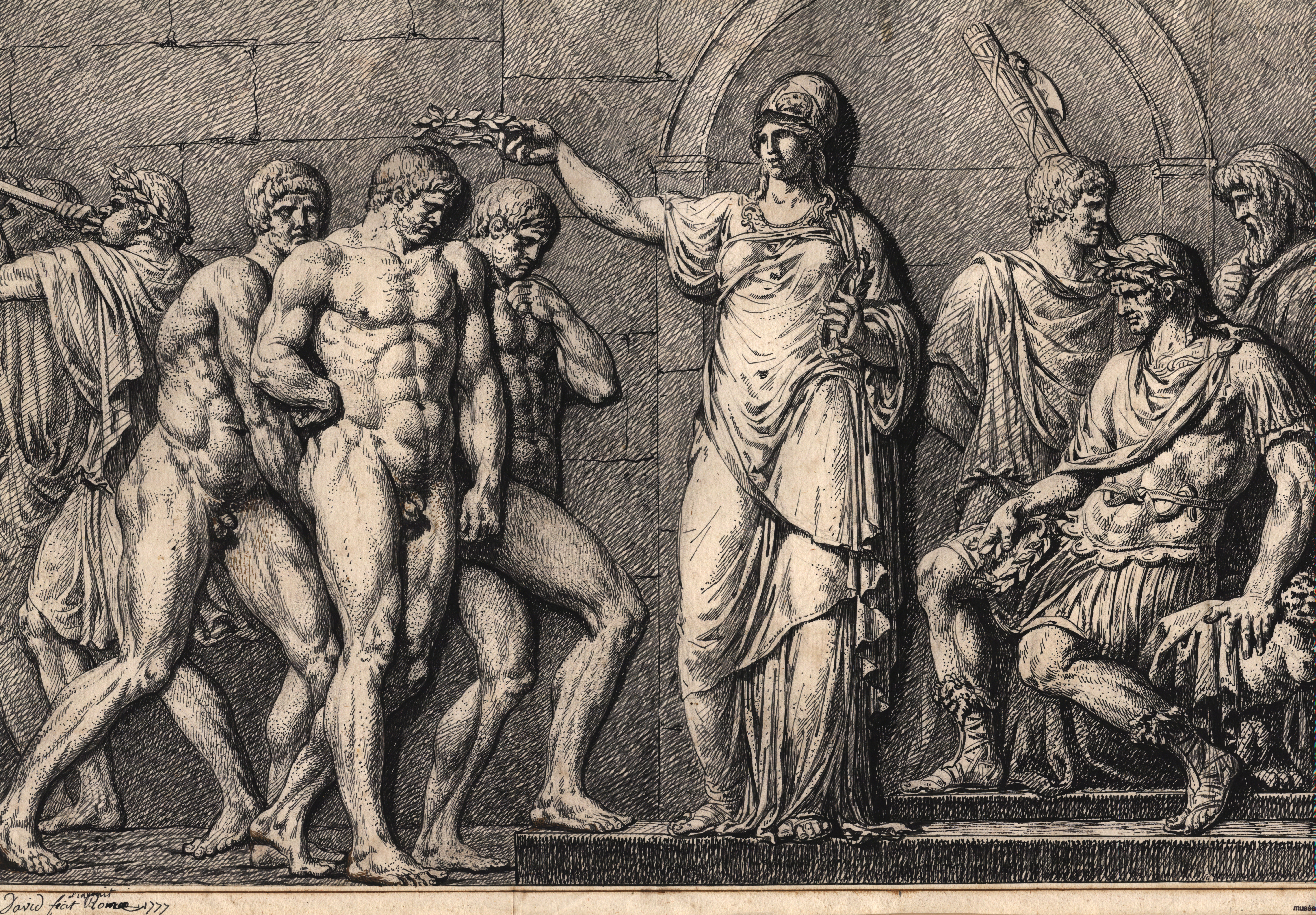 Scène d'après l'antique, David, 1777