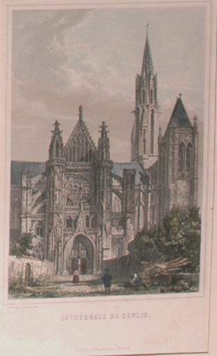 Le portail nord de la cathédrale de Senlis (titre factice), Emile Rouargue, 1835 vers