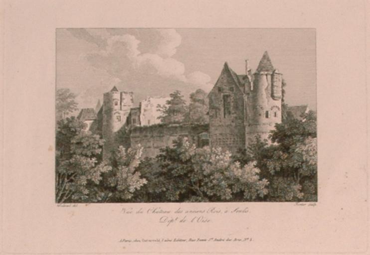 Le château royal vu du jardin du Roy (titre factice), Pierre Louis Delaval, 1830 vers