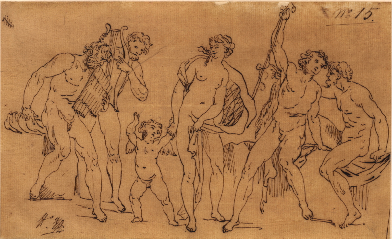 Cortège bacchique avec Vénus, Amour et Faunes, Félix Boisselier, 1795-1805