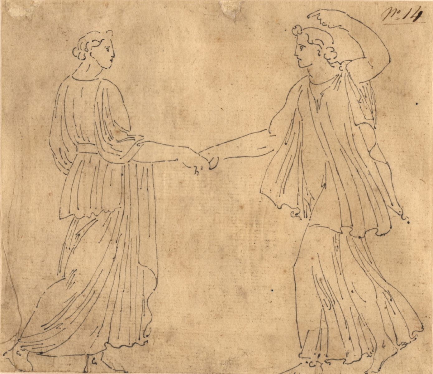 Frise de deux femmes dansant, Félix Boisselier, 1795-1805