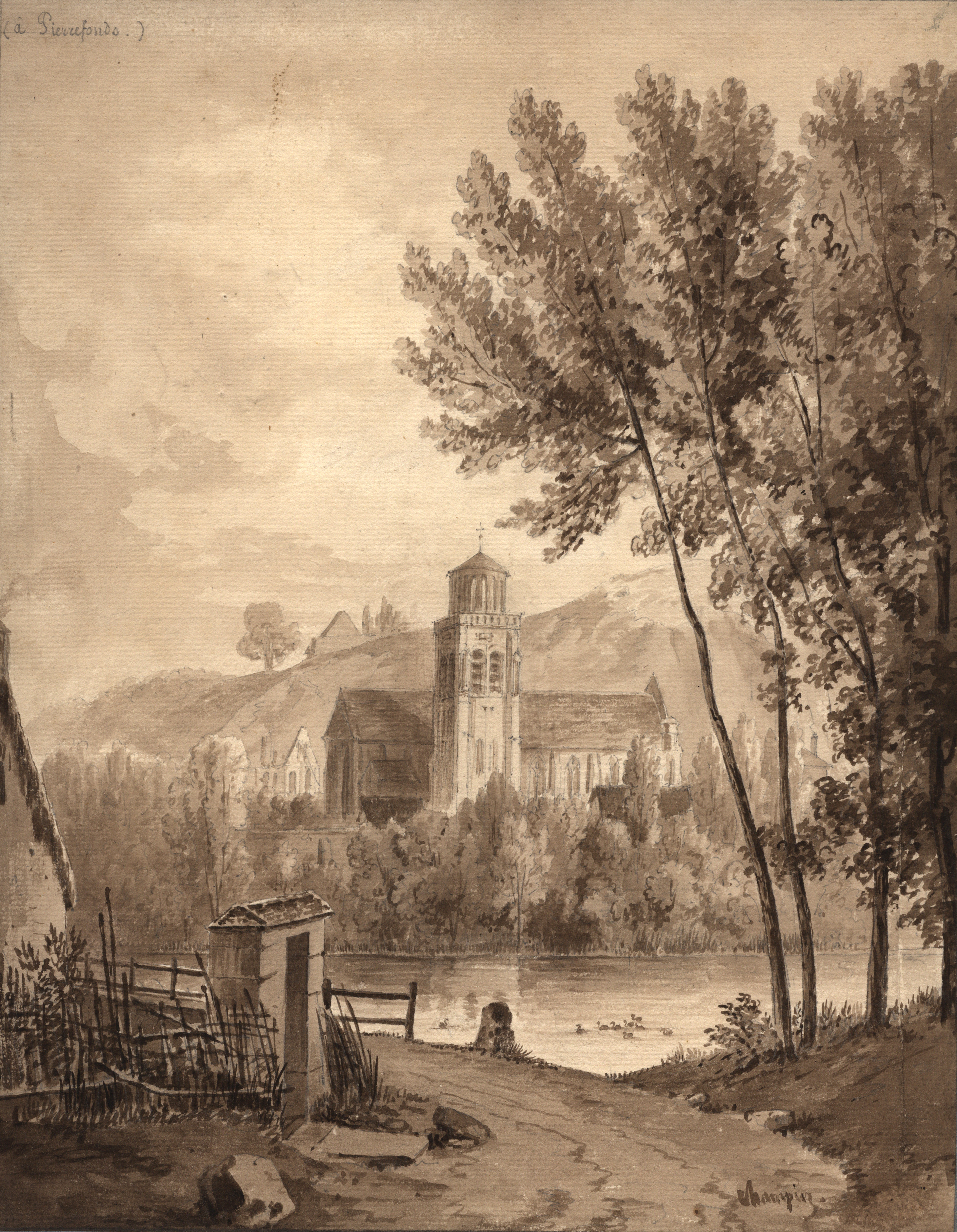 A Pierrefonds, l'église (Oise), Jean-Jacques Champin, 1840-1847