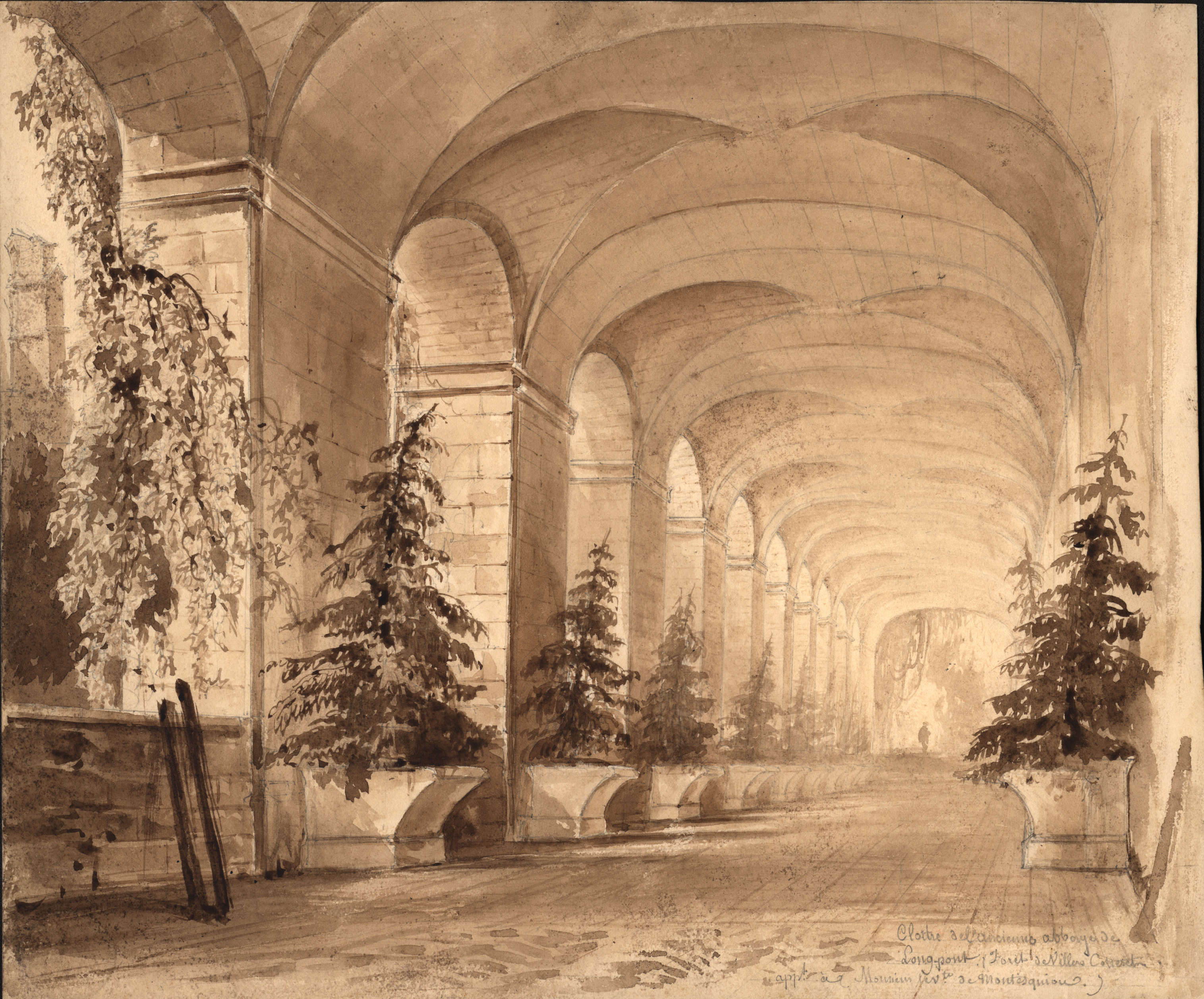 Cloître de l'ancienne abbaye de Longpont (Oise), Jean-Jacques Champin, 1840-1847