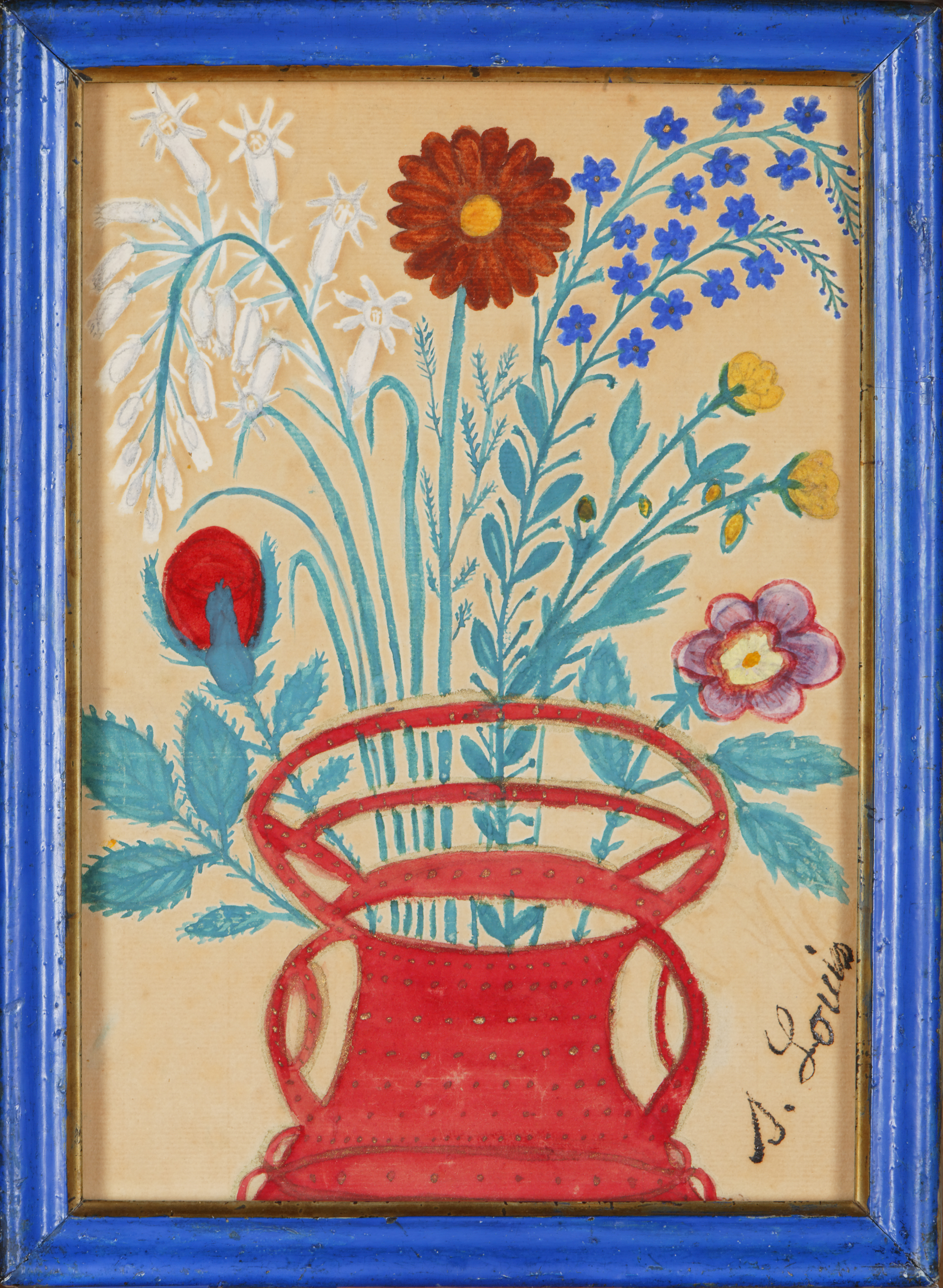 Fleurs dans un panier, Séraphine Louis, 1910 vers