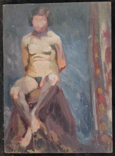 Académie de femme nue assise, Valentine Reyre, 1905-1910