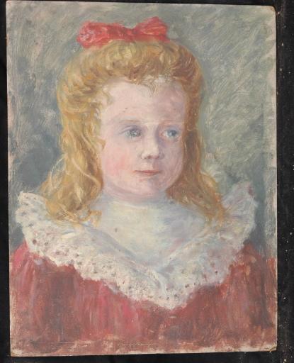 Portrait d'une fillette au noeud rouge dans les cheveux, Valentine Reyre, 1905-1910
