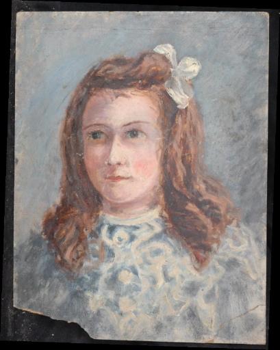 Portrait d'une jeune fille au noeud blanc dans les cheveux, Valentine Reyre, 1905-1910