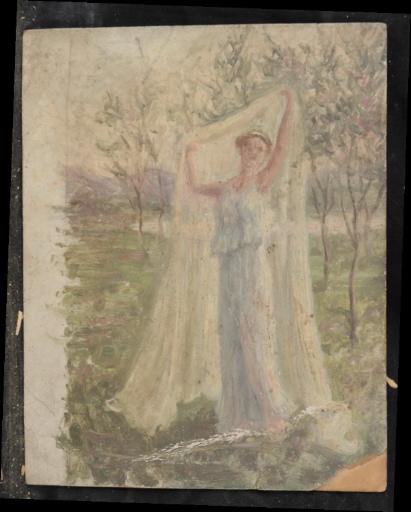 Femme au voile en robe blanche, Valentine Reyre, 1905-1910