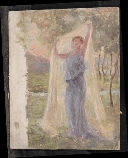 Femme au voile en robe bleue, Valentine Reyre, 1905-1910