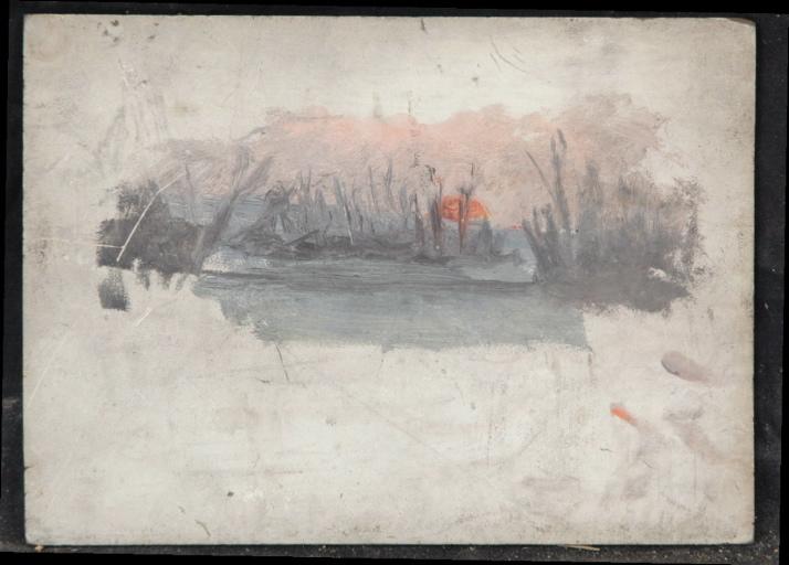 Soleil couchant dans un marais, Valentine Reyre, 1905-1910
