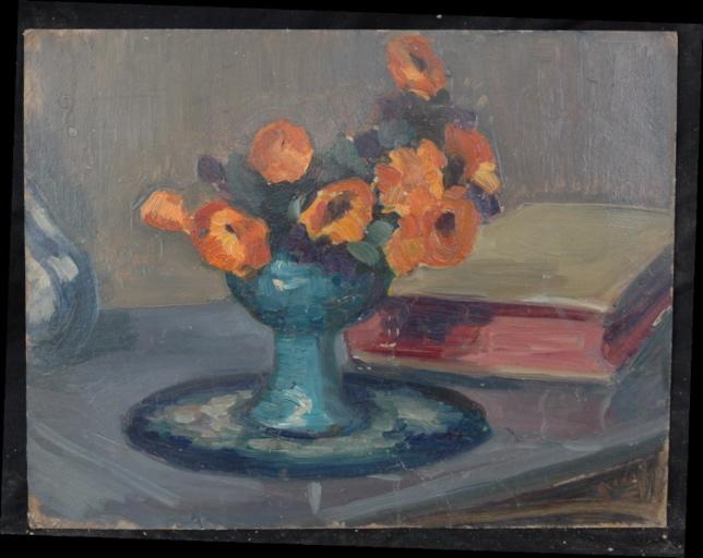 Fleurs jaunes dans un vase à pied, Valentine Reyre, 1905-1910