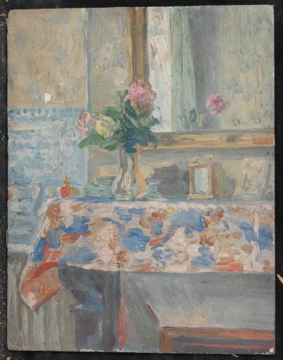 Bouquet de fleurs posé sur la cheminée, Valentine Reyre, 1905-1910