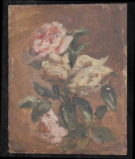 Bouquet de fleurs, roses jaunes et roses, Valentine Reyre, 1905-1910