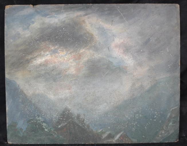 Village sous un ciel gris, Valentine Reyre, 1905-1910