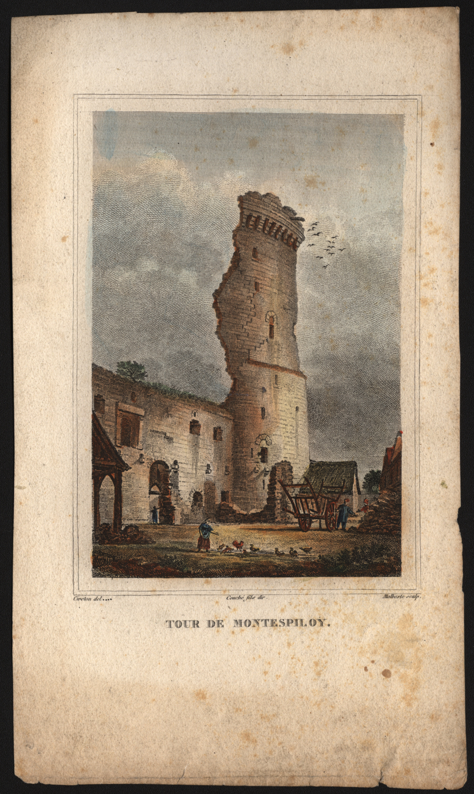 La tour de Montepilloy (titre inscrit), Christophe Civeton, 1ère moitié 19e siècle