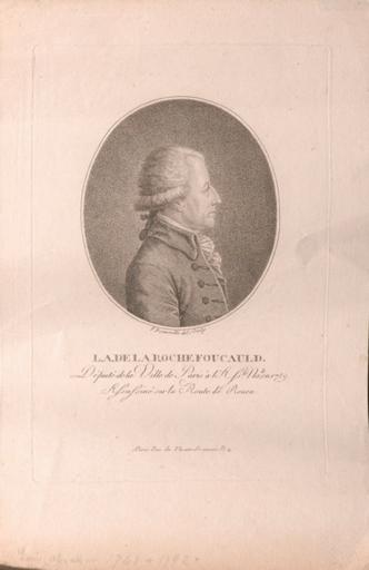 Portrait du duc de La Rochefoucauld (1743-1792) (titre factice), François Bonneville, 4e quart 18e siècle, 1er quart 19e siècle