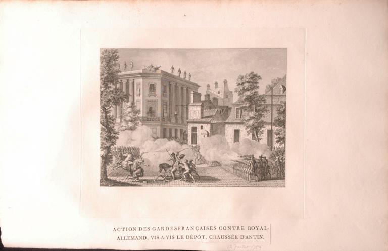 Action des Gardes-Françaises, 12 juillet 1789 (titre factice), Jean-Louis Prieur, 1789 vers