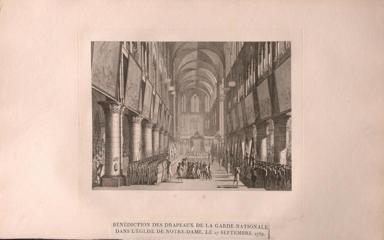 Bénédiction des drapeaux de la Garde Nationale, 27 septembre 1789 (titre factice), Jean-Louis Prieur, 1789 vers