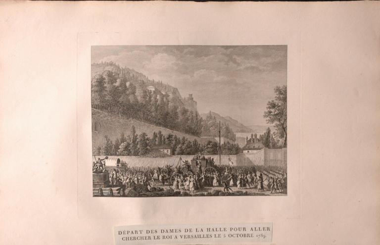 Départ des dames de la Halle, 5 octobre 1789 (titre factice), Jean-Louis Prieur, 1789 vers