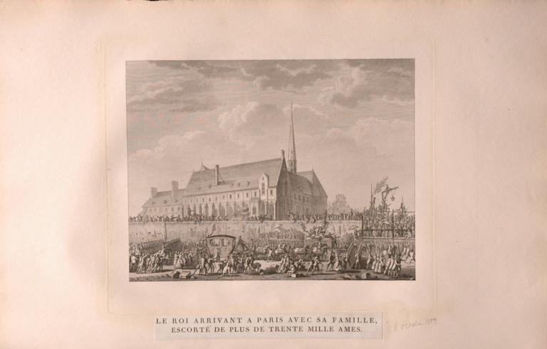 Le roi arrivant à Paris, 6 octobre 1789 (titre factice), Jean-Louis Prieur, 1789 vers