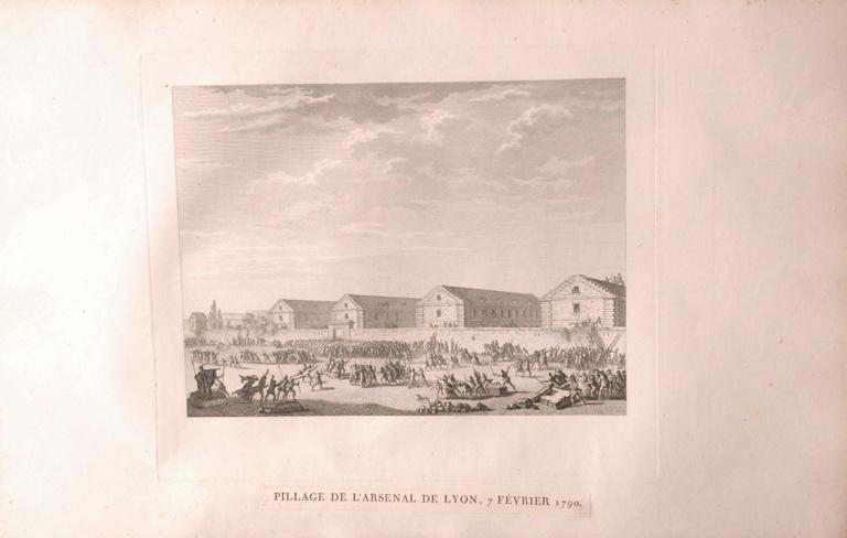 Pillage de l'Arsenal de Lyon, 7 février 1790 (titre factice), Jean-Louis Prieur, 1790 vers
