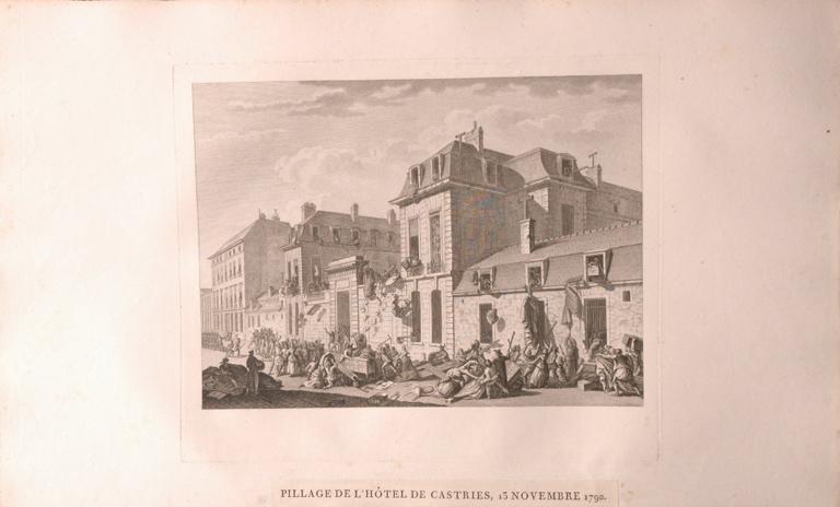 Pillage de l'hôtel des Castries, 13 novembre 1790 (titre factice), Jean-Louis Prieur, 1790 vers