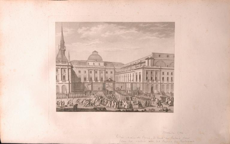 Tribunal, près de la Sainte Chapelle, Paris (titre factice), Jean-Louis Prieur, 1790 vers
